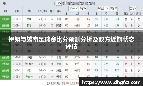 伊朗与越南足球赛比分预测分析及双方近期状态评估